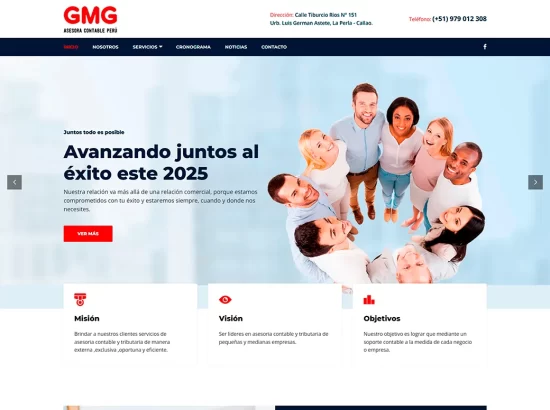 Captura del sitio web de GMG Asesora Contable