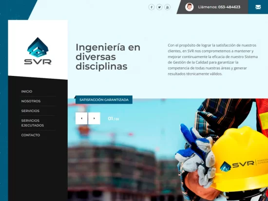 Captura del sitio web de SVR Perú