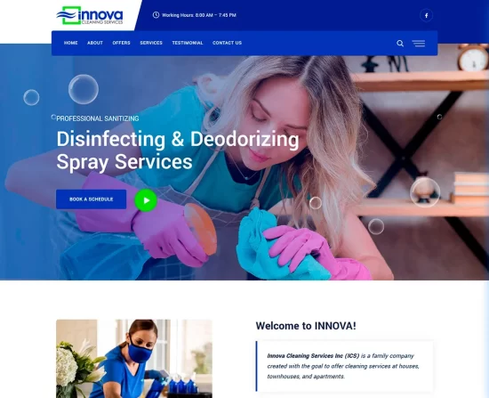 Captura del sitio web de Innova Cleaning Services