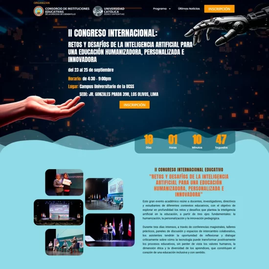 Captura del landing page del Segundo Congreso Internacional CIEDC